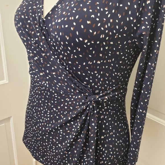 NWT Petite Assembly Vneck Faux Wrap Knit Top Size LP - Picture 2 of 10